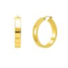 Large Tube Shaped Hoop Earrings in 14K Yellow Gold