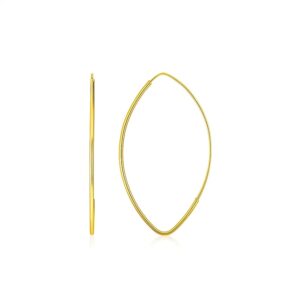 14k Yellow Gold Polished Long Marquise Motif Earrings