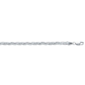 14k White Gold Braided Bracelet  (3.50 mm)