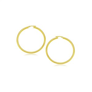 14k Yellow Gold Polished Hoop Earrings (3x20mm)