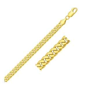 14k Yellow Gold Solid Miami Cuban Bracelet (6.00 mm)