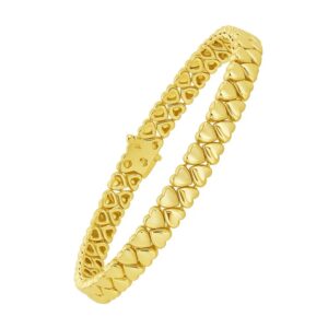 14K Yellow Gold Sweetheart Link Bracelet (7.00 mm)