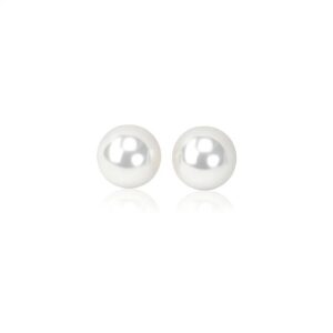 14k Yellow Gold Freshwater Cultured White Pearl Stud Earrings (5mm)