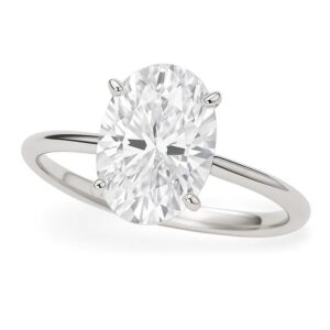 3 Carat Oval Lab Grown IGI G/VS1 Diamond Solitaire Ring in 10K White Gold