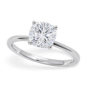 1 1/2 Carat Cushion Lab Grown IGI G/VS1 Diamond Solitaire Ring in 14K White Gold