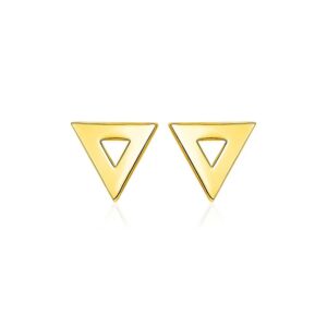 14k Yellow Gold Polished Open Triangle Post Earrings