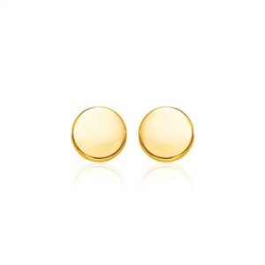14k Yellow Gold Polished Round Post Earrings(5.5mm)
