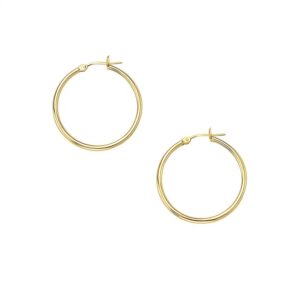 10k Yellow Gold Polished Hoop Earrings (2x30mm)