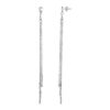 Long Chain Tassel and Textured Bar Drop Earrings in Sterling Silver